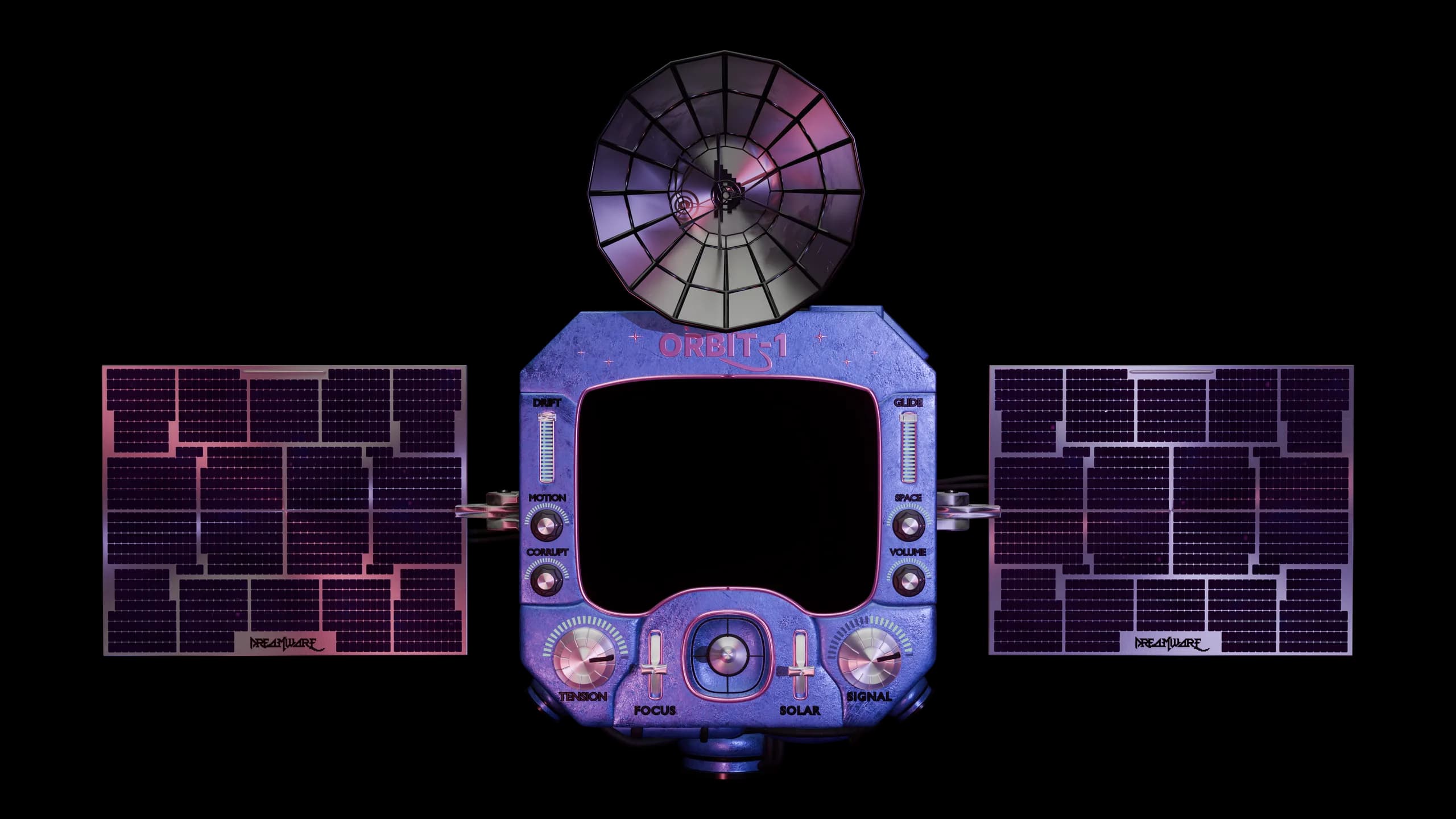 Orbit-1 synthesizer with 10 macro knobs and joystick