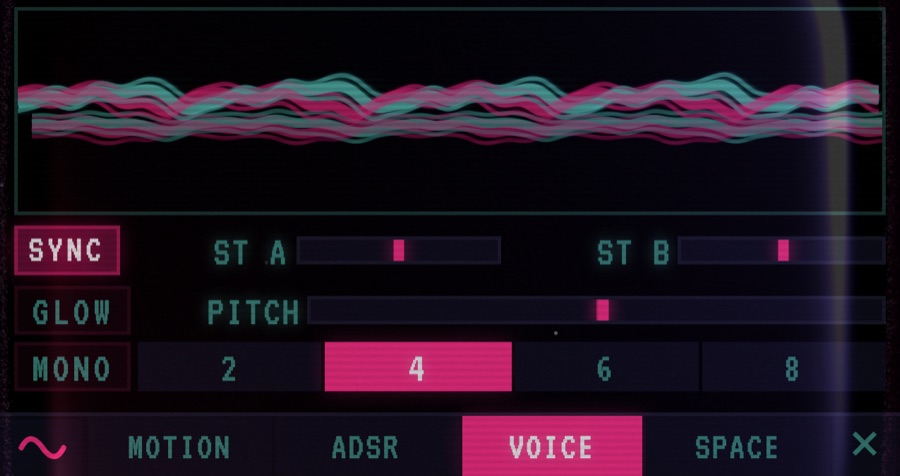 Settings screen — voice